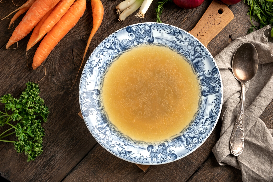 Chicken Bone Broth with Vegetables 